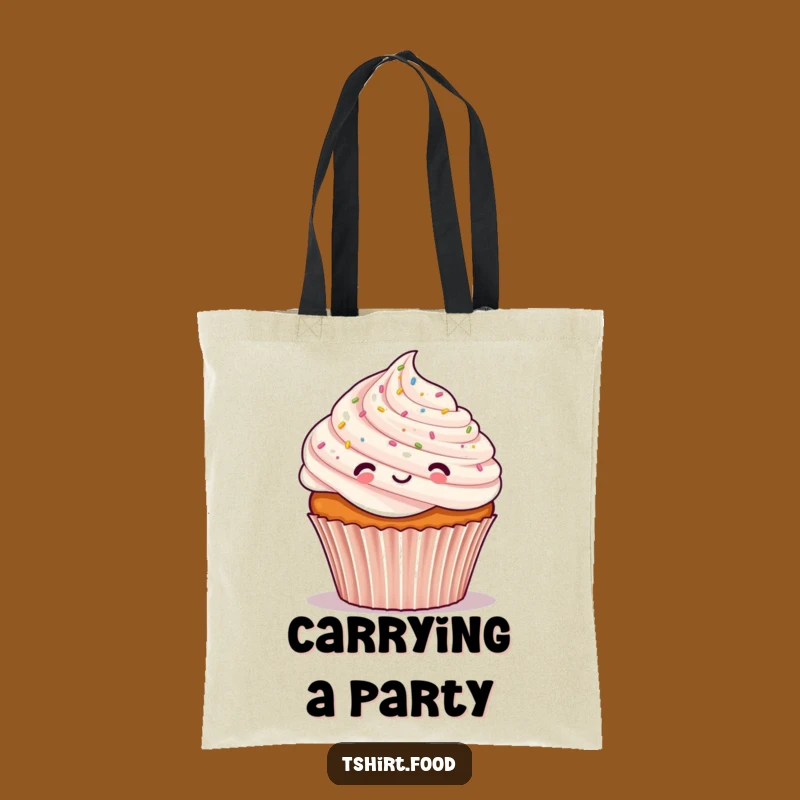 Funny Cupcake Confetti Tote Bag: Cheerful Carrier, Perfect Gift for Treats