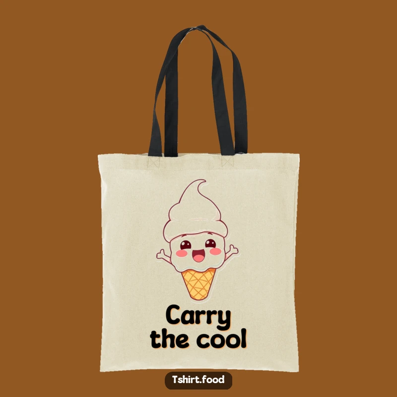 Funny Ice Cream Tote Bag: Cone Hat Delight - Carry Your Sweetness!