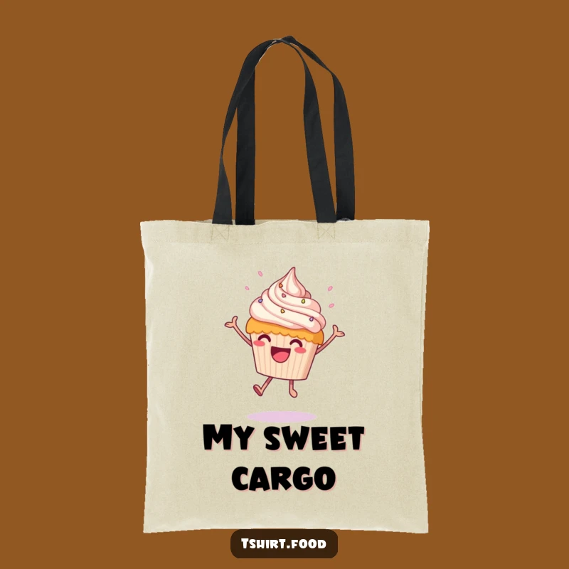 Funny Leaping Cupcake Tote Bag - Carry Sweetness, Perfect Funny Gift