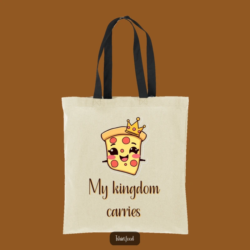 Funny Pizza Crown Tote Bag: Royal Slice Art - Carry Your Feast!