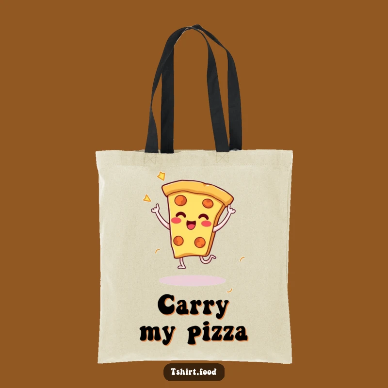 Funny Pizza Dance Tote Bag - Reusable Cheesy Celebration Bag
