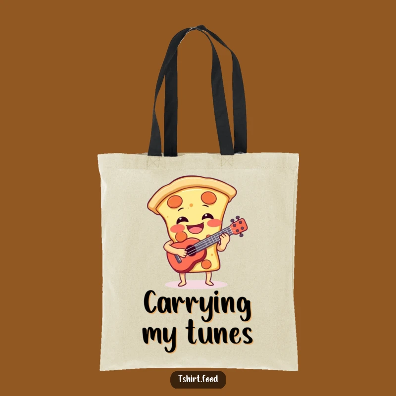 Funny Pizza Ukulele Tote Bag - Carry Your Laughs with Musical Foodie Style!