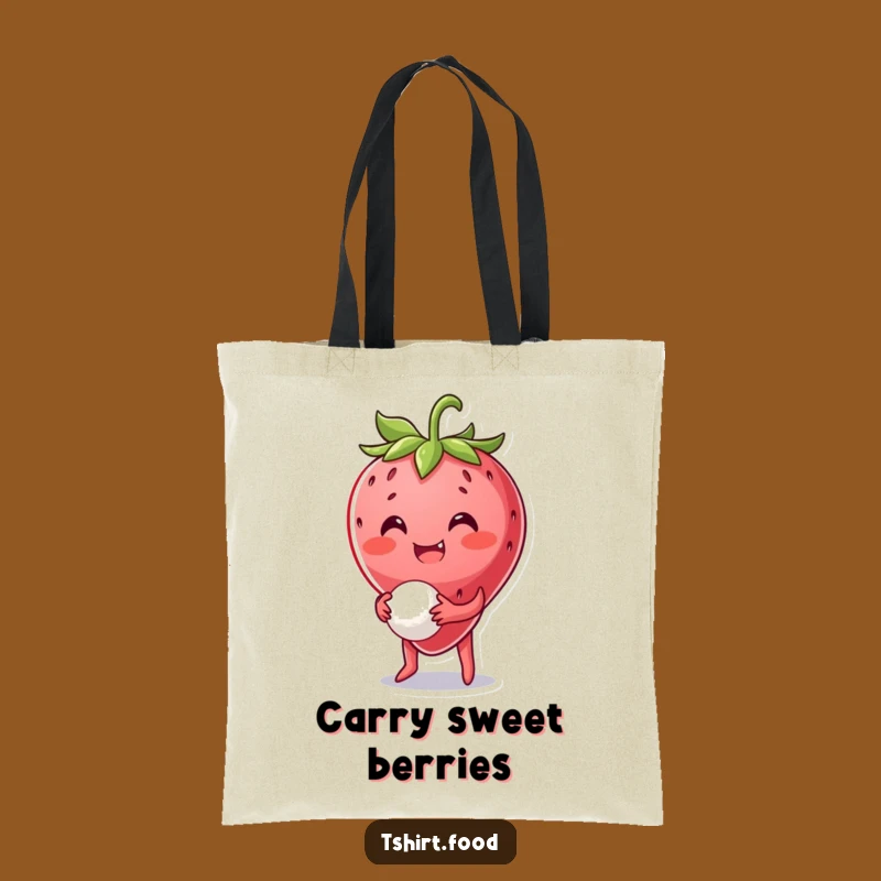Funny Strawberry Ball Tote Bag: Fruity Character's Carryall - Must-Have Funny Gift