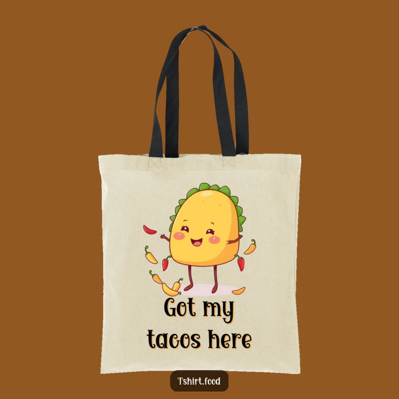 Funny Taco Tote Bag: Juggling Chiles with Flair, Practical Humorous Gift
