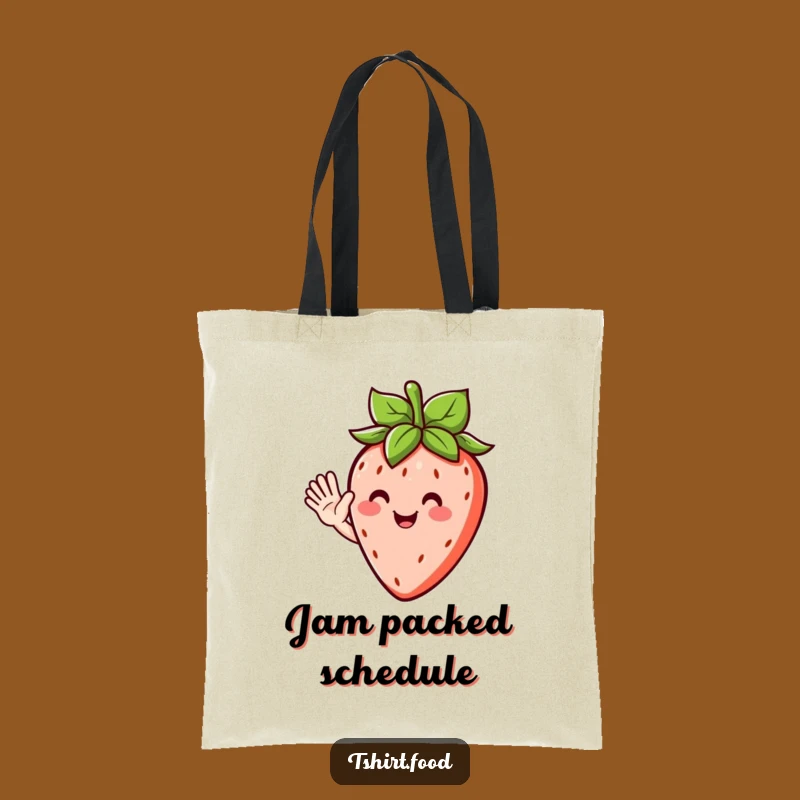 Funny Waving Strawberry Tote Bag - Carry Your Essentials with Fruity Cheer