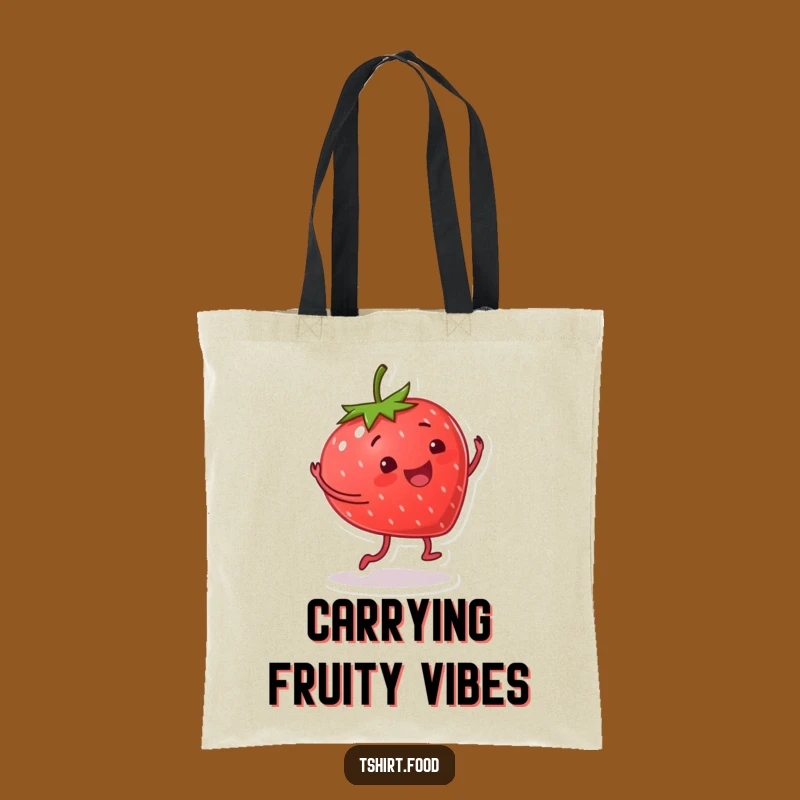 Smiling Strawberry Tote Bag: Carry Your Essentials with Fruity Fun Flair