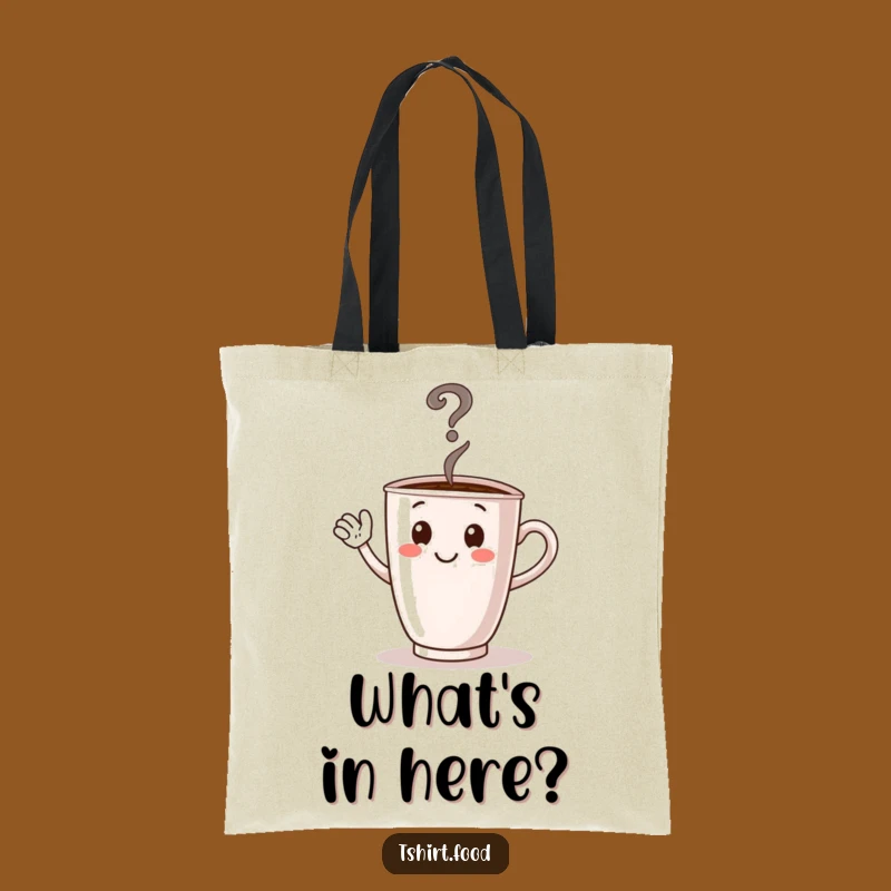 Funny Waving Coffee Cup Tote Bag, Carry Your Questions in Style